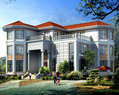 欧陆风格豪华大露台别墅效果图