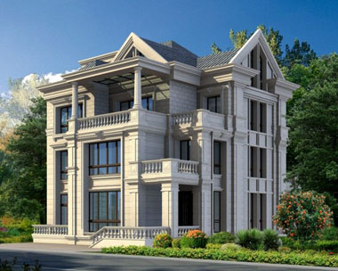 两套法式豪华三层别墅外观效果图欣