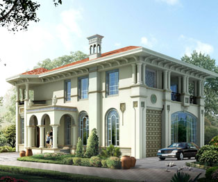 纯欧式漂亮别墅外观效果图