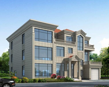 外观简洁朴实三层别墅