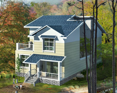 二层欧式简洁大气别墅图