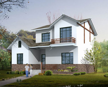 中国新农村在建简洁二层别墅图