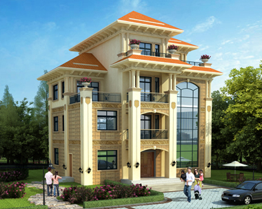 AS058衡南县王先生私人四层豪华别墅外观案例图欣赏