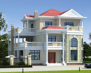 AS053湖南常德夏先生定制三层欧式别墅外观案例图