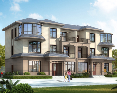 AS072江西萍乡叶先生私人定制三层双拼别墅图欣赏22.5mX12m