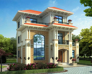 AS076江西赣州李先生三层欧式漂亮别墅设计图12.2mX11.45m