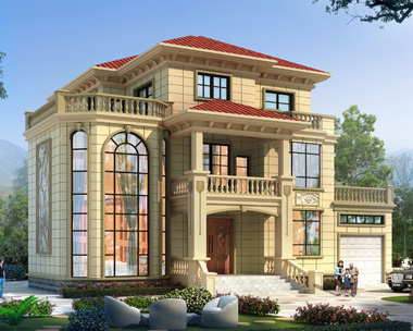 AS106长沙县陈先生定制欧式带车库三层复式楼别墅设计效果图