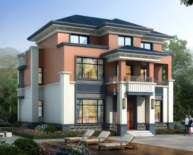 AS108江苏许总定制占地135平米的三层漂亮别墅外观图设计