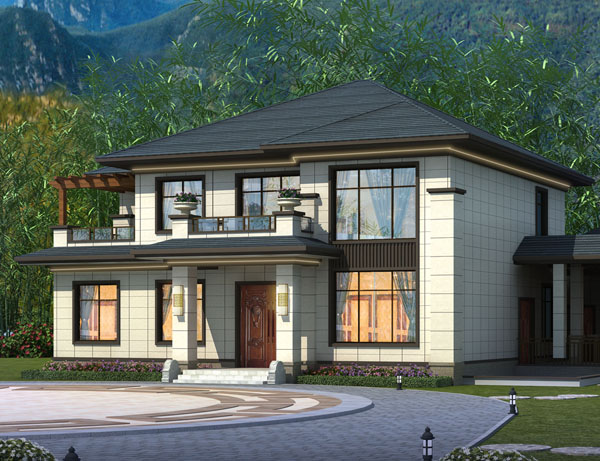 经典大气新中式二层私家别墅案例图欣赏