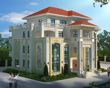 衡南廖总20.6mX16m占地280平方米四层别墅效果图案例欣赏