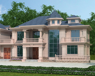 湘潭伍总带堂屋二层兄弟联排别墅设计外观效果图欣赏