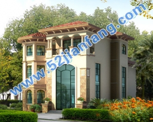 AT962豪华欧式框架结构三层带地下室别墅建筑设计图纸15m×17m