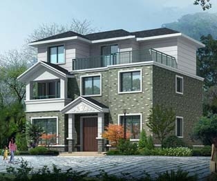 永云别墅AT142号漂亮农村三层带堂屋农村房屋别墅施工图纸11.5mx10.1m