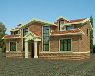 [永云别墅]AT295经济实用独幢砖混二层坡屋顶别墅全套图纸14m×8m