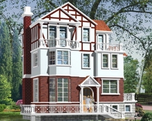 AT964三层欧式高档别墅建筑图纸13.5m×13m