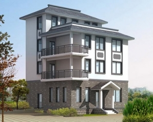 [永云别墅]AT425四层优雅四层别墅建筑结构水电设计图纸9m×9m