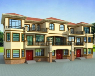 [永云别墅] AT469欧式古典双拼别墅全套设计图纸26m×11m