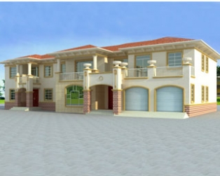 【永云别墅】AT292双车库精美二层带阳光房连体别墅28m×13m