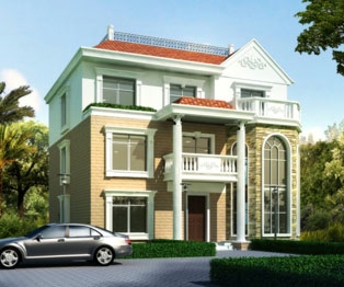 永云别墅AT26三层带露台复式客厅豪华别墅设计图纸13m×13m