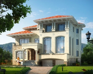 永云AT070三层复式双车库豪华别墅设计全套施工图纸16.2m×15.6m