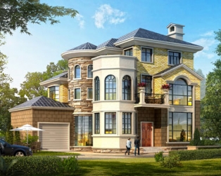 永云别墅AT258三层高端豪华欧式别墅建筑设计图纸14mx12.2m