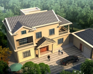 永云别墅AT1689二层简洁实用L形小别墅设计图纸15.56mx8.2m