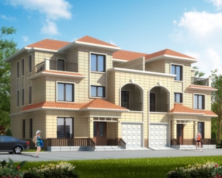 AT1818兄弟自建漂亮三层复式双拼带车库别墅设计图纸21.5mX12.5m