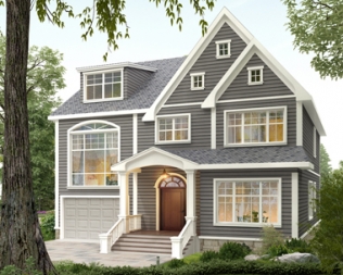 AT1859美式风格二层复式带阁楼别墅设计施工图纸11.6mX13m