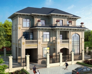 AT1873三层带地下室复式客厅石材别墅设计全套施工图纸17mX11.7m