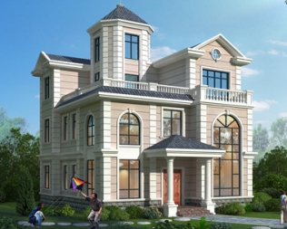 2020新品上市AT1910沉稳大方简欧风格三层别墅设计图纸11.3mX13.2m