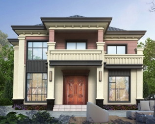 AT1918经典二层新中式风格漂亮小别墅设计全套图纸13.8mX12m