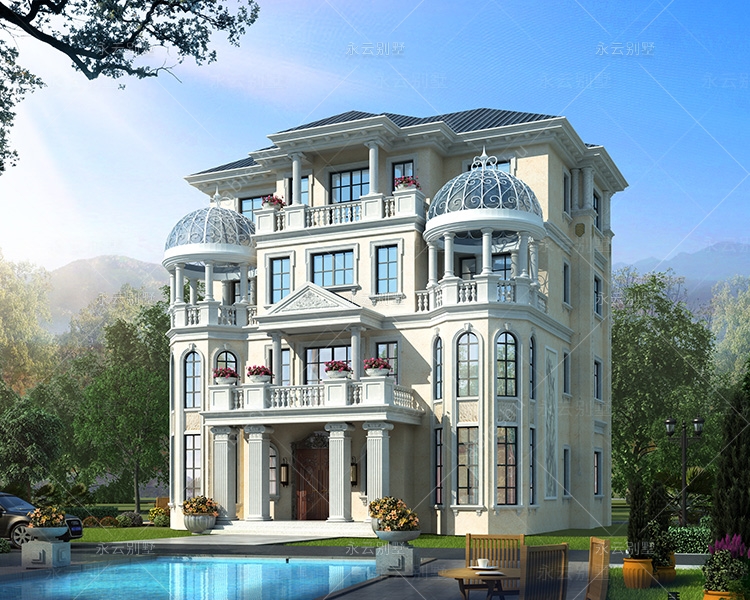 带电梯190平米邵阳三兄弟共建4层豪华欧式别墅