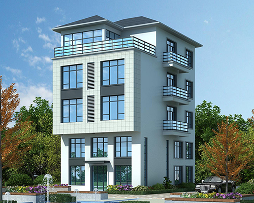 岳阳张先生现代简约自建四层临街别墅设计案例