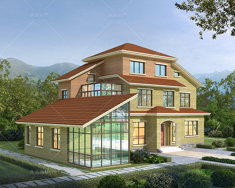 九江市一百五十平米美式乡村田园民居型别墅房屋设计案例