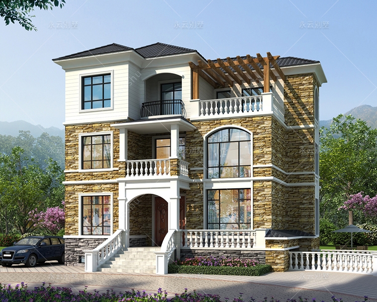 杭州西湖区带地下室优雅别墅挑空客厅自建别墅案例