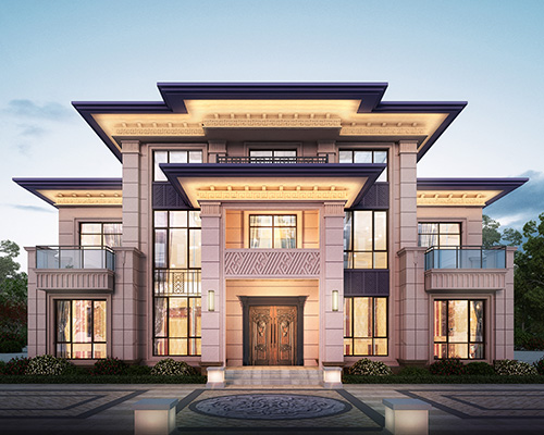 新乡市长垣县司女士占地230平米新中式高档三层别墅设计案例图欣赏