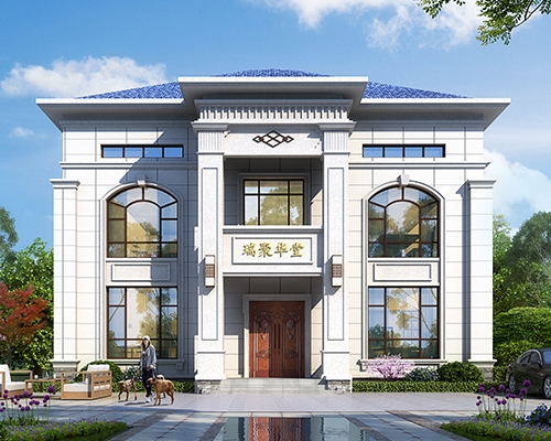 AT2898两层半复式客厅新中式乡村别墅自建房设计全套图纸15X12.3m